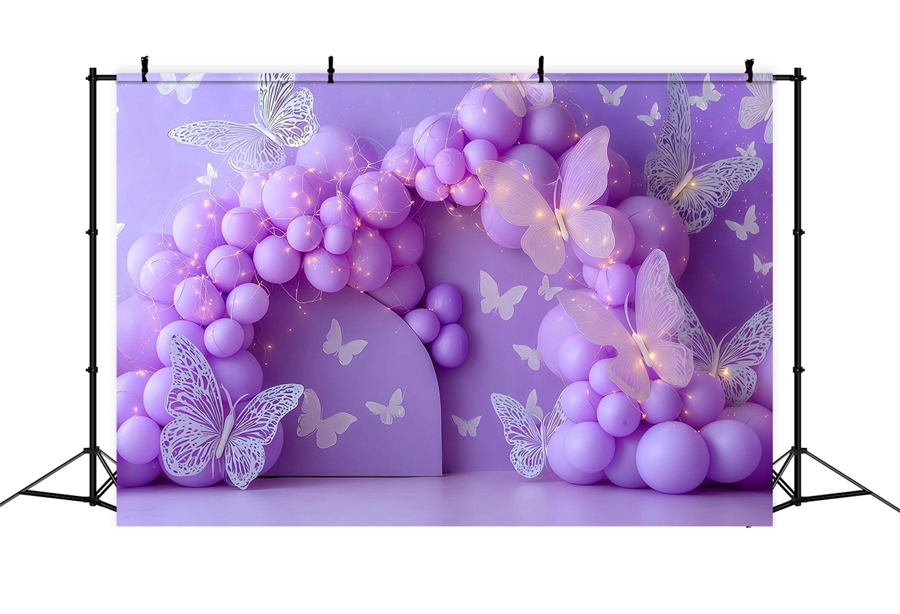 Cake Smash-Studiohintergründe Lavendel Schmetterling Ballon Traum Cake-Fotografie-Studiohintergründe TWW59-224
