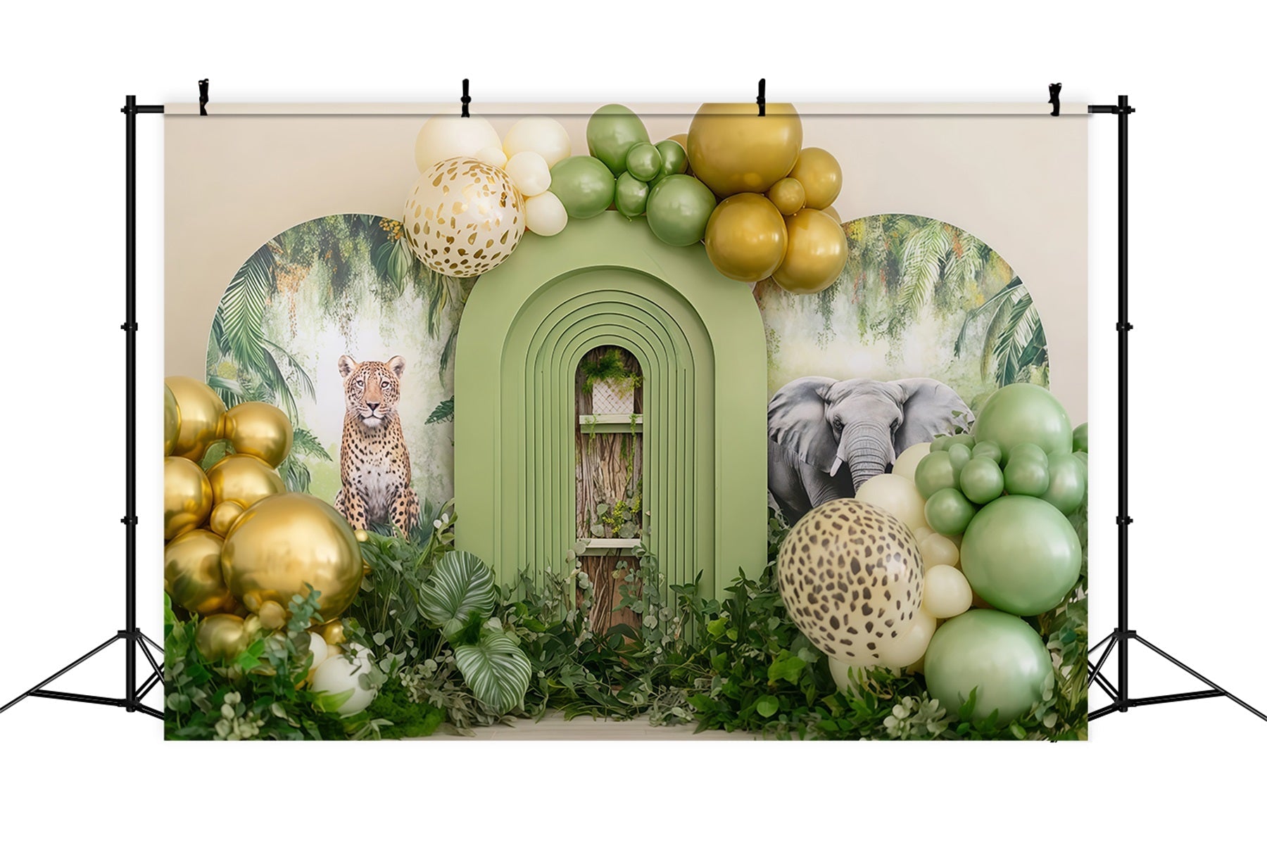Kuchenfotografie-Studiohintergründe Safari Dschungel Ballon Abenteuer Cake Smash-Fotohintergrund TWW59-228