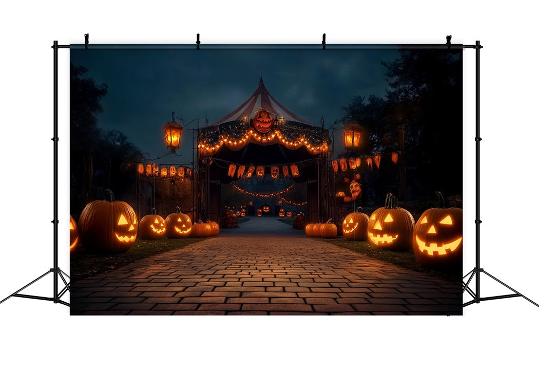 Halloween-Zirkus-Fotohintergrund Kürbislaterne Karneval Gruseliger Zirkus-Fotohintergrund TWW59-23