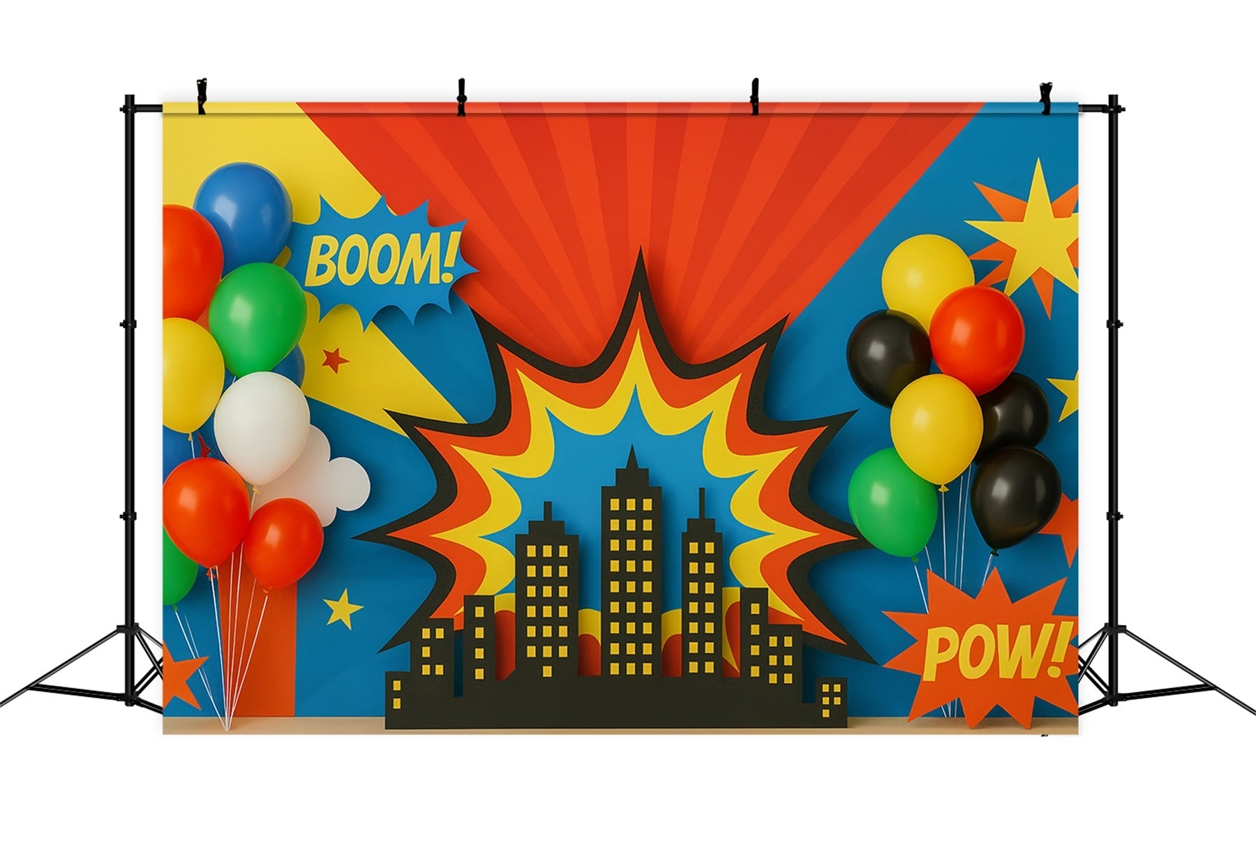 Cake Smash Fotohintergrund Bunte Ballons Stadt Burst Smash Cake Fotohintergrund TWW59-236