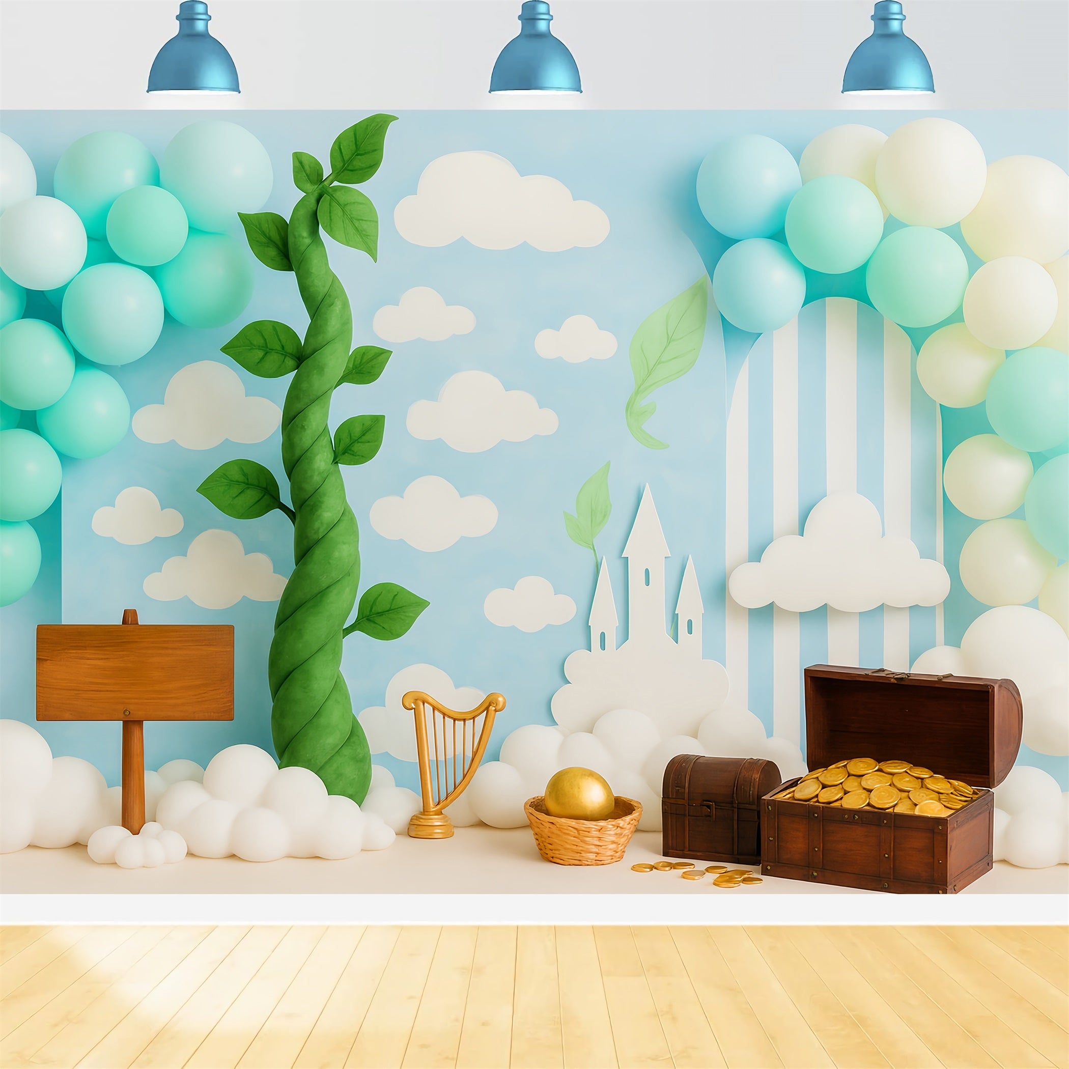 Kuchen-Smash-Studiohintergründe Magische Bohnenstange Schatzland Kuchen-Fotografie-Studiohintergründe TWW59-237