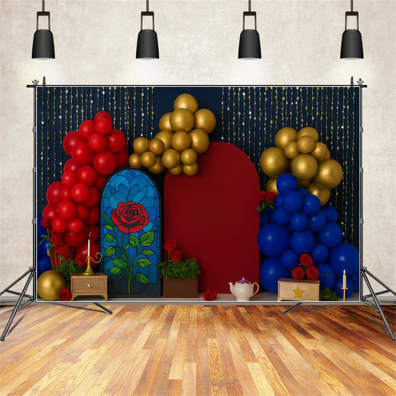 Cake Smash-Studiohintergründe Verzauberte Rose Märchen Magie Happy Birthday-Fotohintergrund TWW59-240