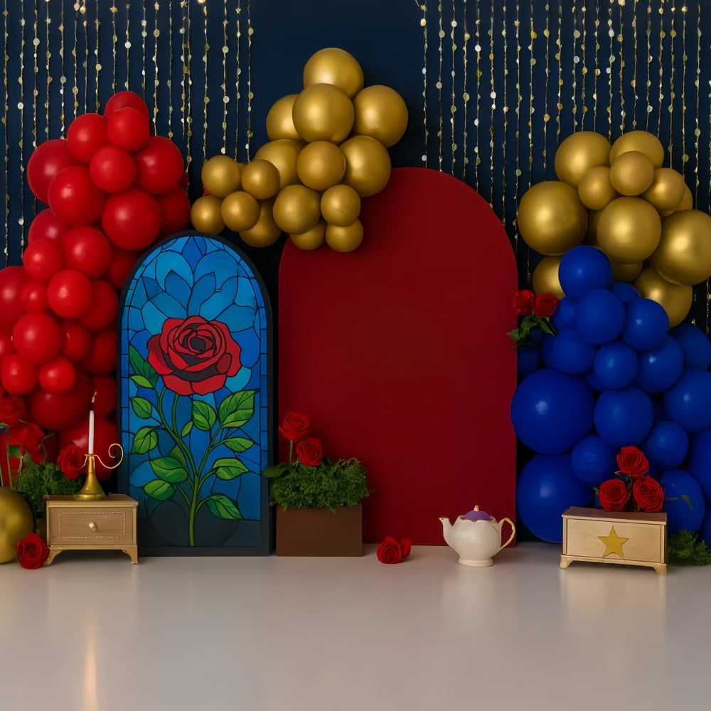Cake Smash-Studiohintergründe Verzauberte Rose Märchen Magie Happy Birthday-Fotohintergrund TWW59-240