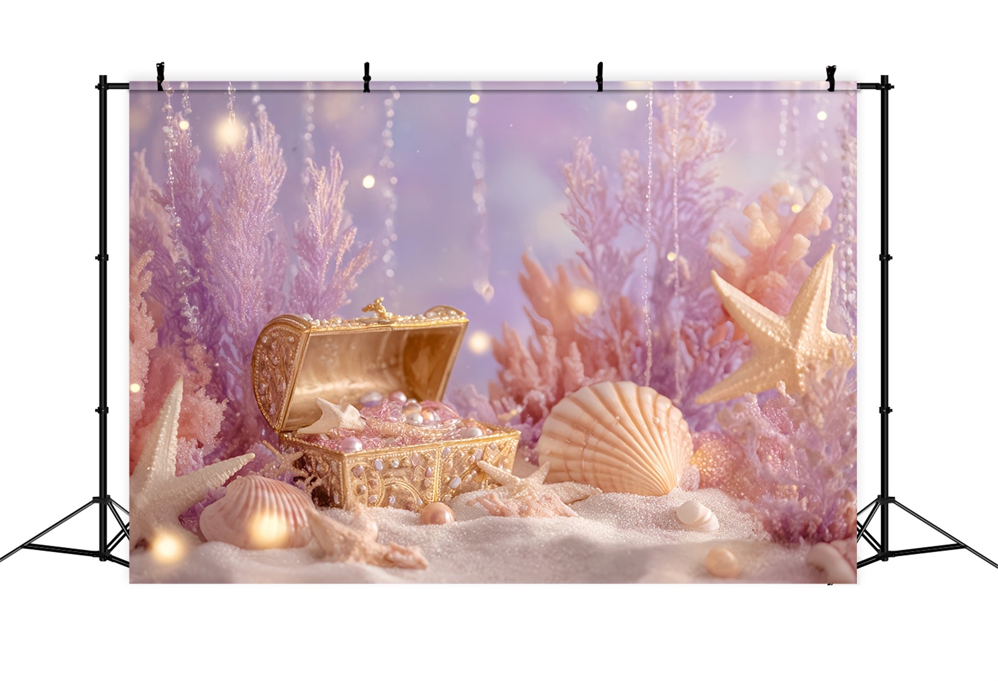 Cake Smash-Fotohintergrund Unterwasser-Schatz Perlen-Fantasie Geburtstag-Fotohintergrund TWW59-243