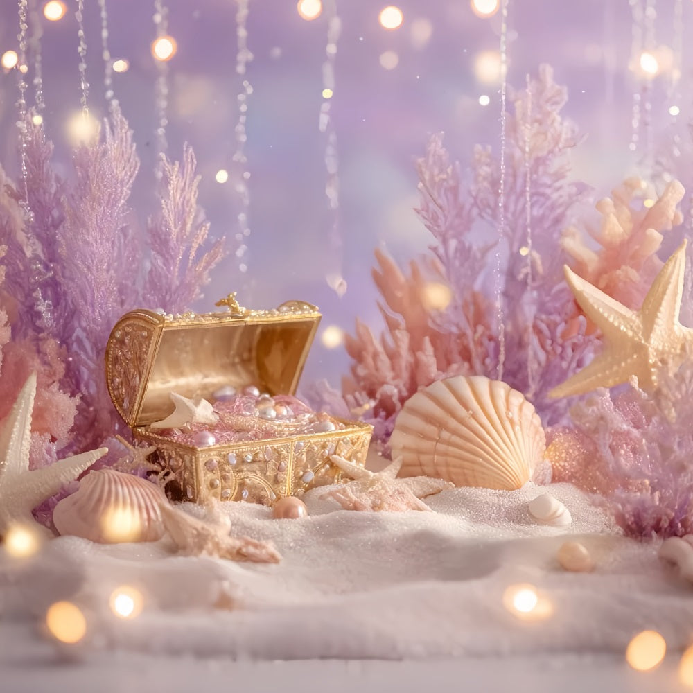 Cake Smash-Fotohintergrund Unterwasser-Schatz Perlen-Fantasie Geburtstag-Fotohintergrund TWW59-243