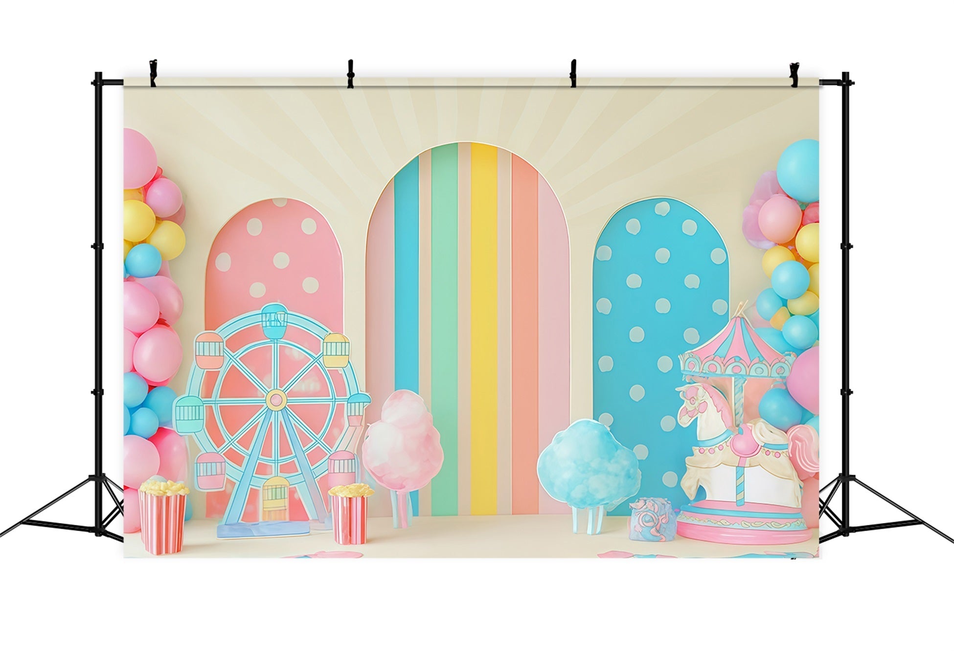 Cake Smash-Studiohintergründe Pastell Karneval Funland Freude Happy Birthday-Fotohintergrund TWW59-244
