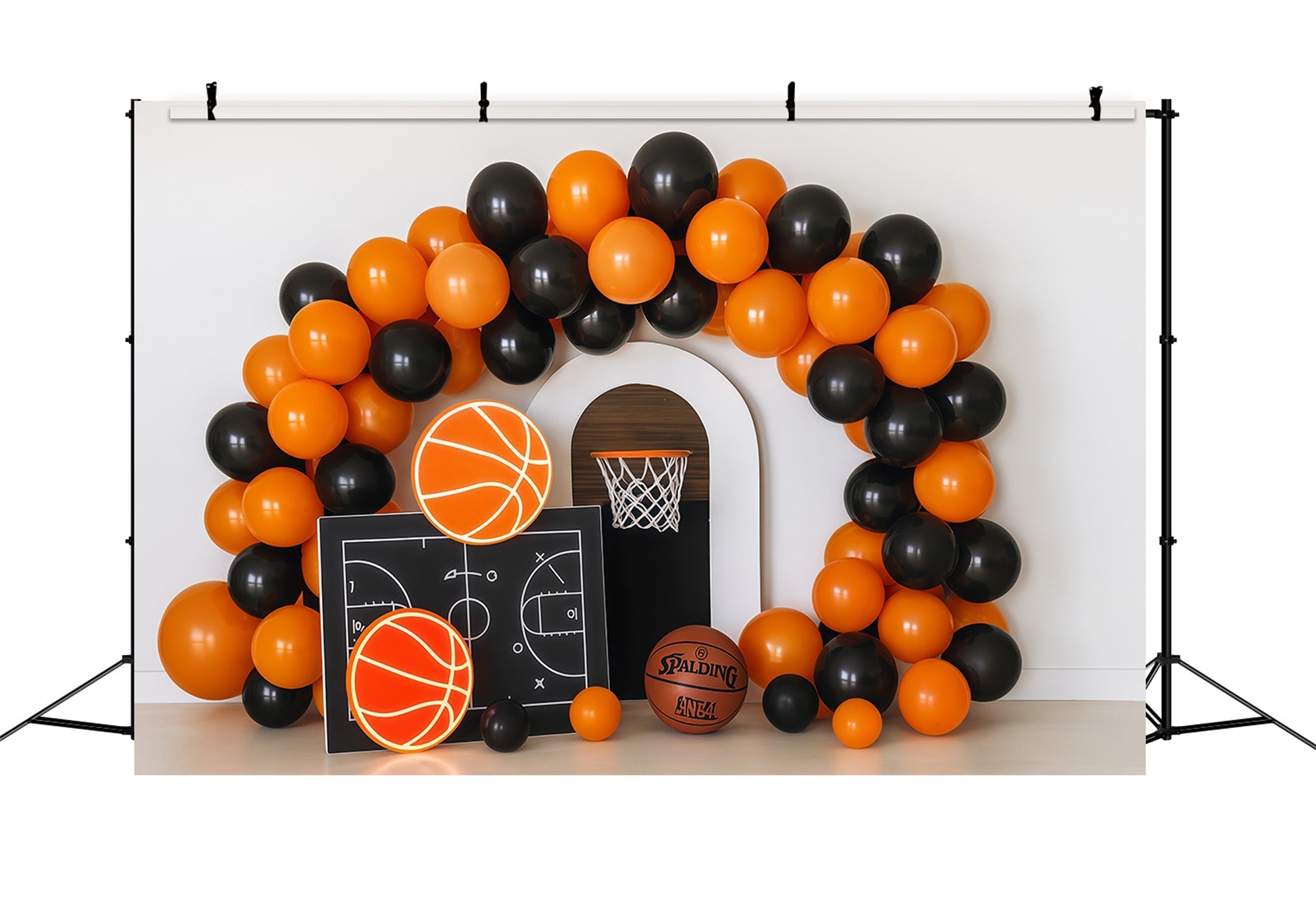Cake Smash Studiohintergründe Basketballkorb Neon Party Geburtstag Foto Fotohintergrund TWW59-260