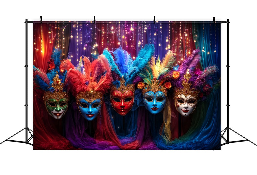 Maskenkarneval-Fotohintergrund Bunte Maskenball-Karneval-Fotohintergrundideen TWW59-27