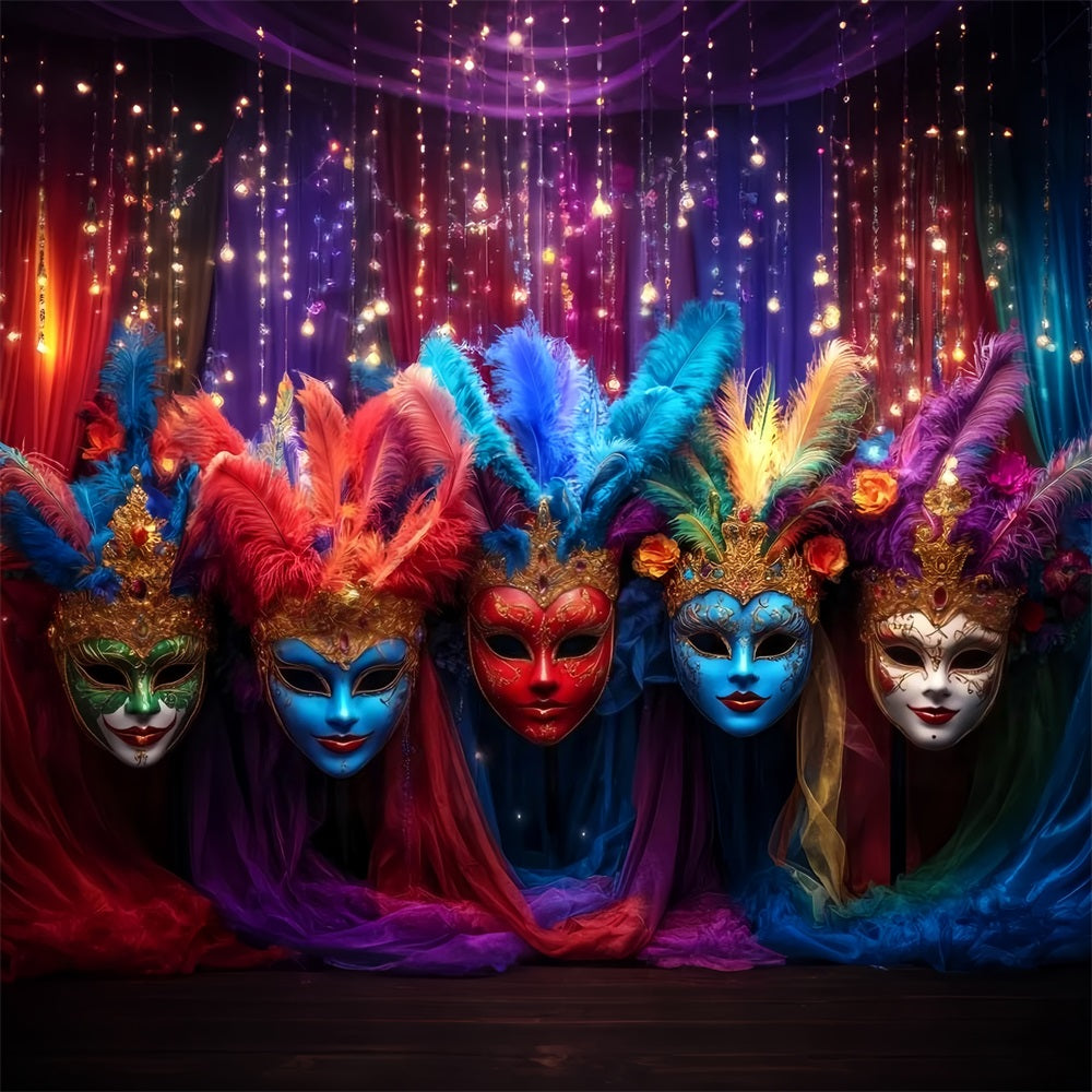 Maskenkarneval-Fotohintergrund Bunte Maskenball-Karneval-Fotohintergrundideen TWW59-27