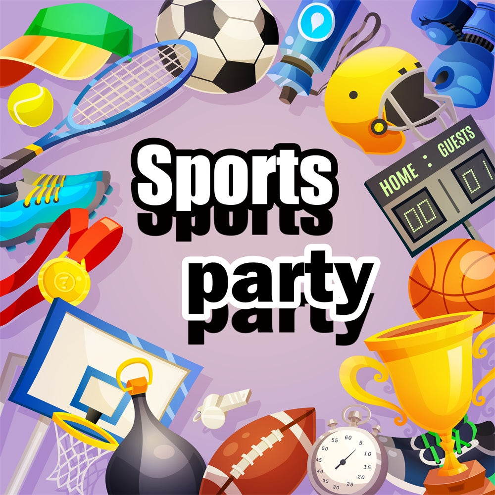 Sport Backdrops Bunte Sport Mix Cartoon Backdrop TWW6-20
