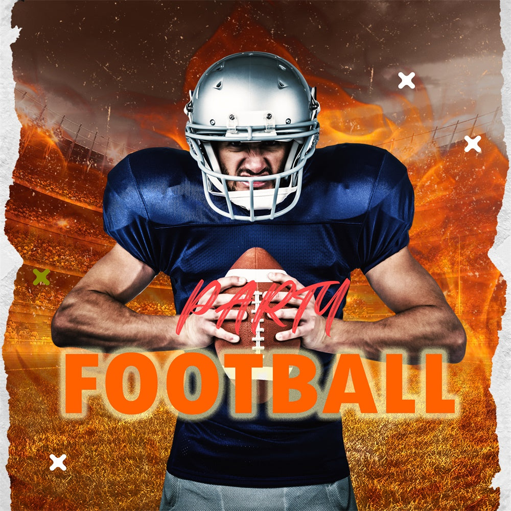 Sport-Themen-Hintergrund Flamme Feld Fußball Custom Backdrop TWW6-28