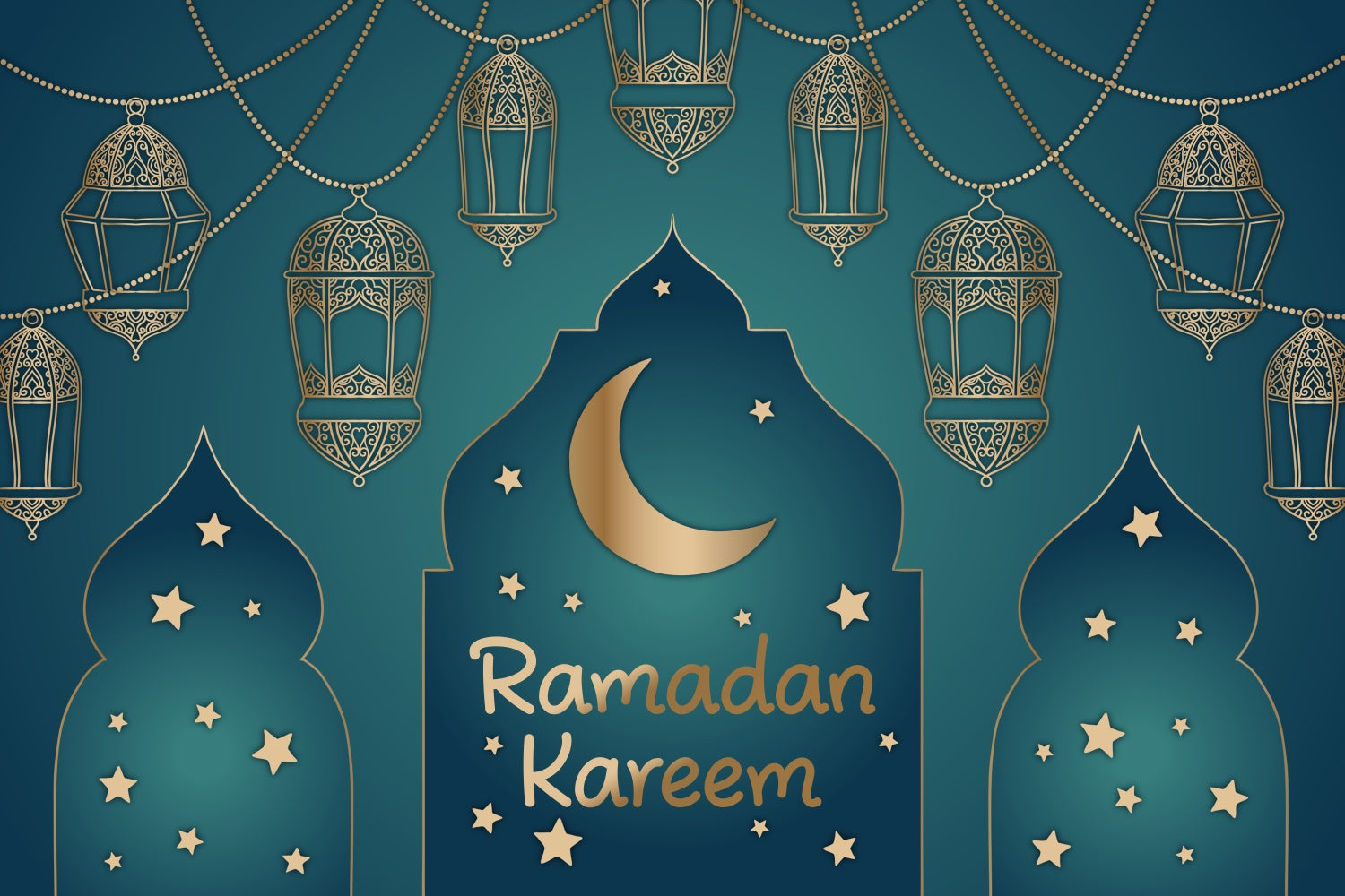 Ramadan Backdrops Mondsichel Sterne Ramadan Backdrop XY2-102