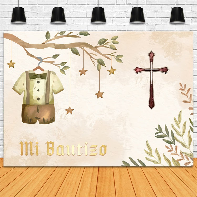 Backdrops für Taufe Vintage Taufe Baby Outfit Hintergrund XY2-114