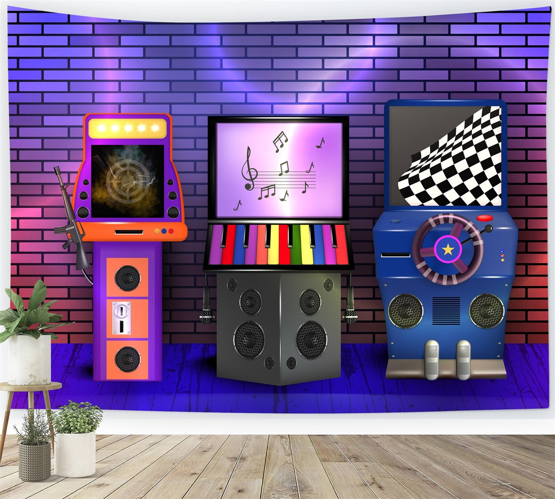 Tanz Backdrop Buntes Musikspiel Arcade Backdrop XY2-121
