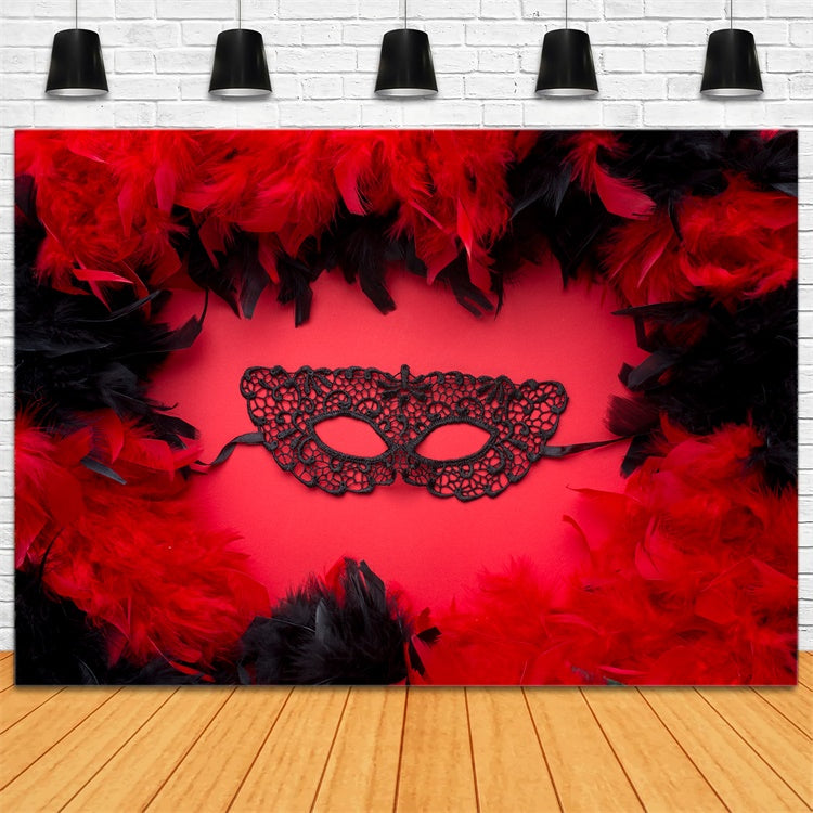 Maskerade Backdrop Ideen Elegante Spitze Schwarze Maske Party Backdrop XY2-136