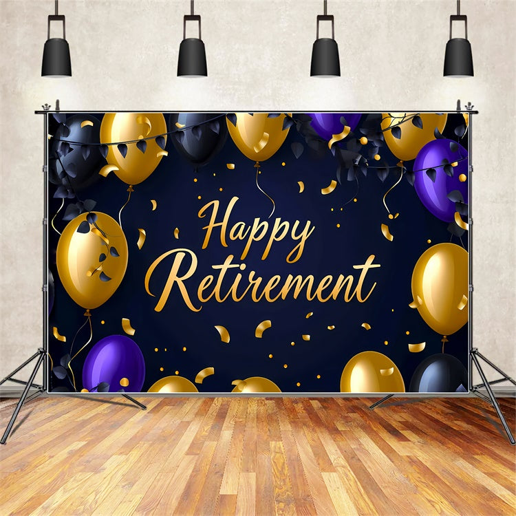 Ruhestand Fotokulisse Elegant Gold Ballon Konfetti Kulisse XY2-150
