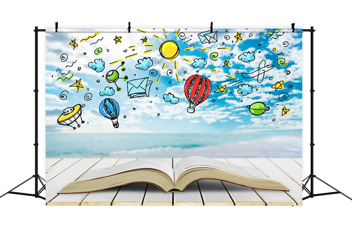 Welttag des Buches Backdrop Verträumter Himmel Fantasy Buch Backdrop XY2-61