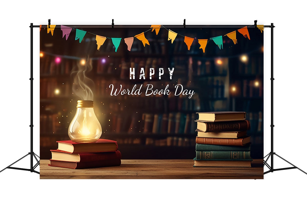 Welttag des Buches Backdrop Vintage Bibliothek Warm Glow Backdrop XY2-64