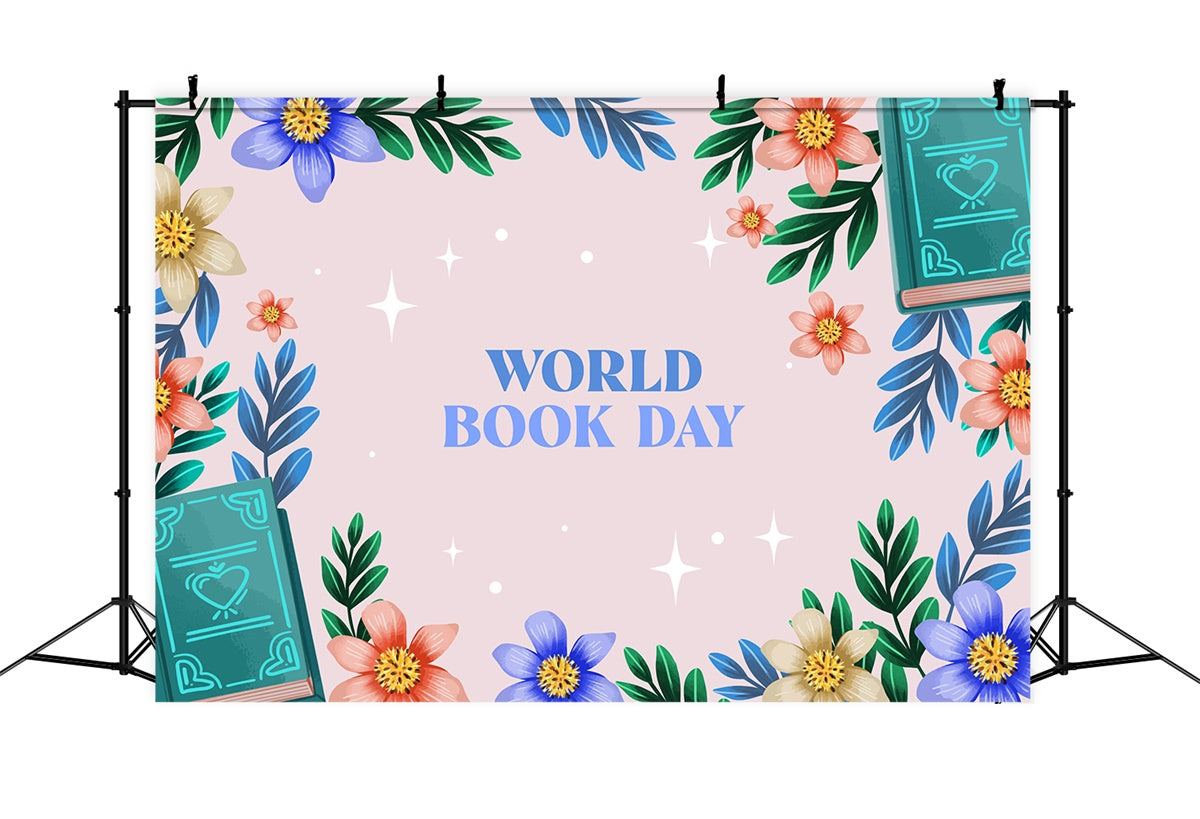 Welttag des Buches Backdrop Elegant Floral Frame Bücher Backdrop XY2-66