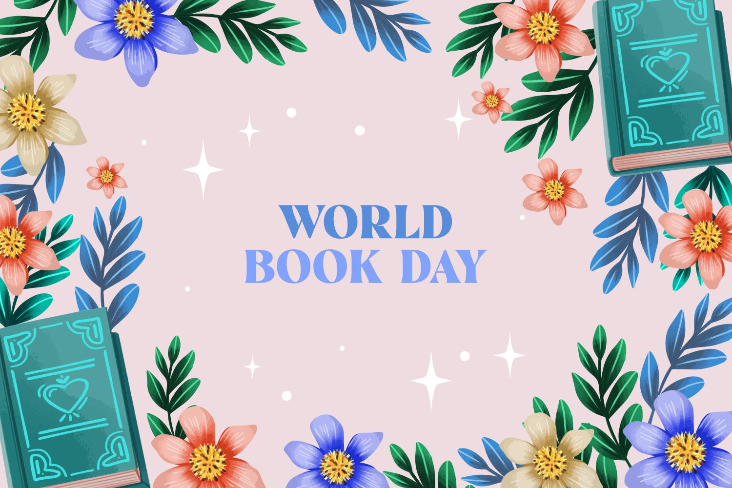 Welttag des Buches Backdrop Elegant Floral Frame Bücher Backdrop XY2-66