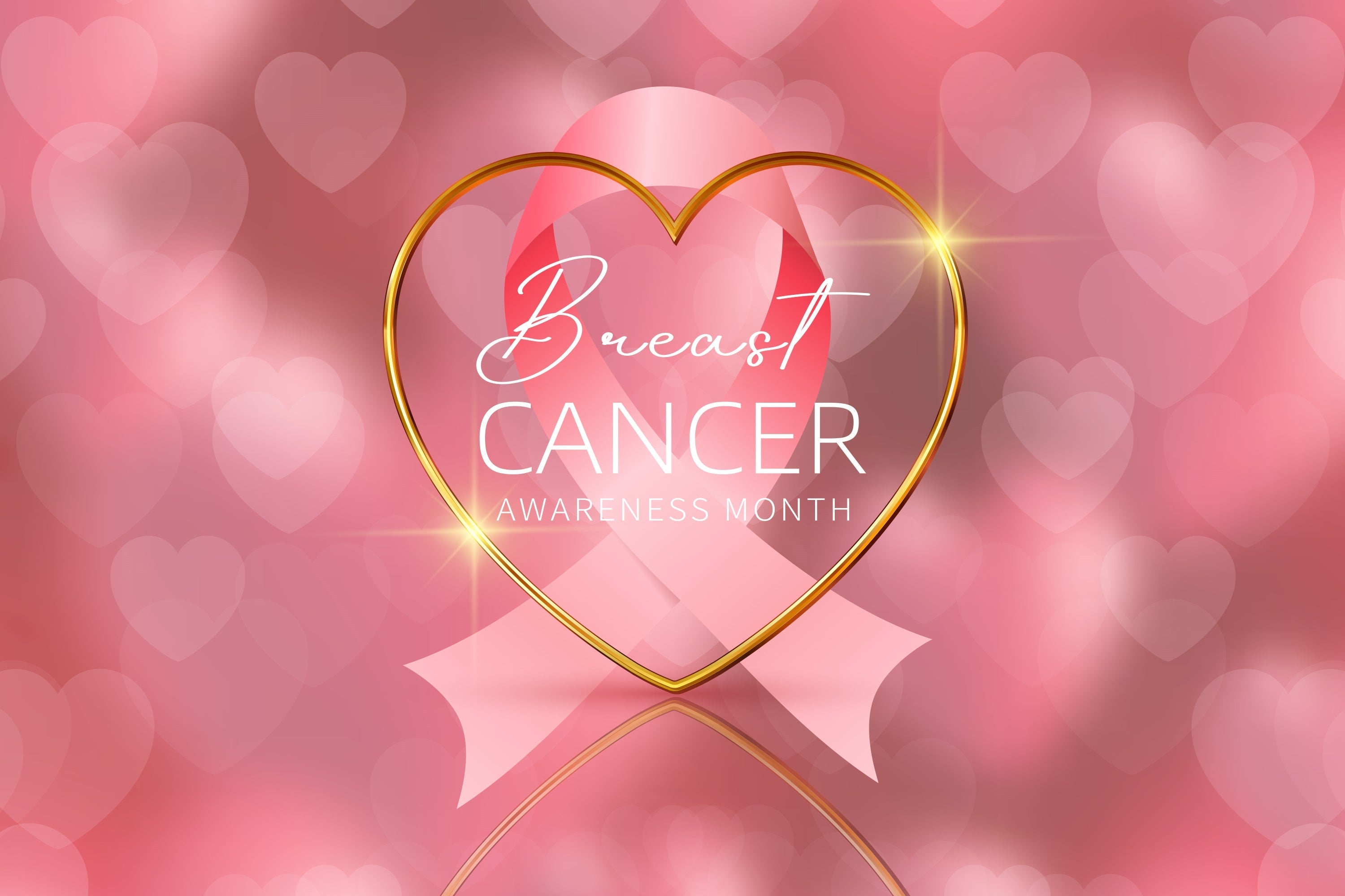 Breast Cancer Awareness Fotohintergrund Sparkling Heart Pink Backdrop XY2-7