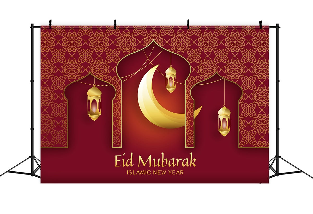Eid Mubarak Backdrop Festliche Ramadan Hängende Laternen Backdrop XY2-74