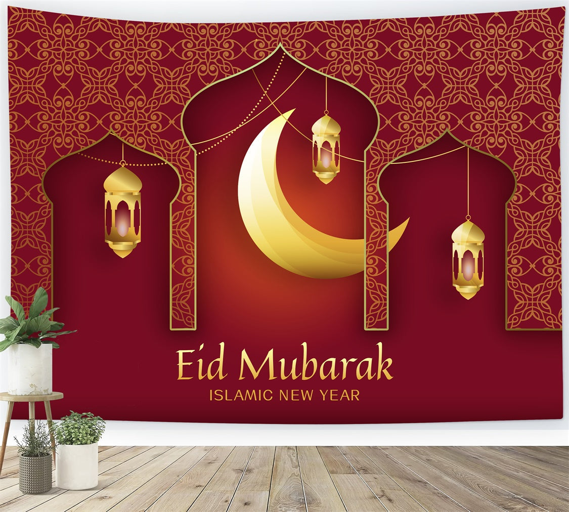 Eid Mubarak Backdrop Festliche Ramadan Hängende Laternen Backdrop XY2-74