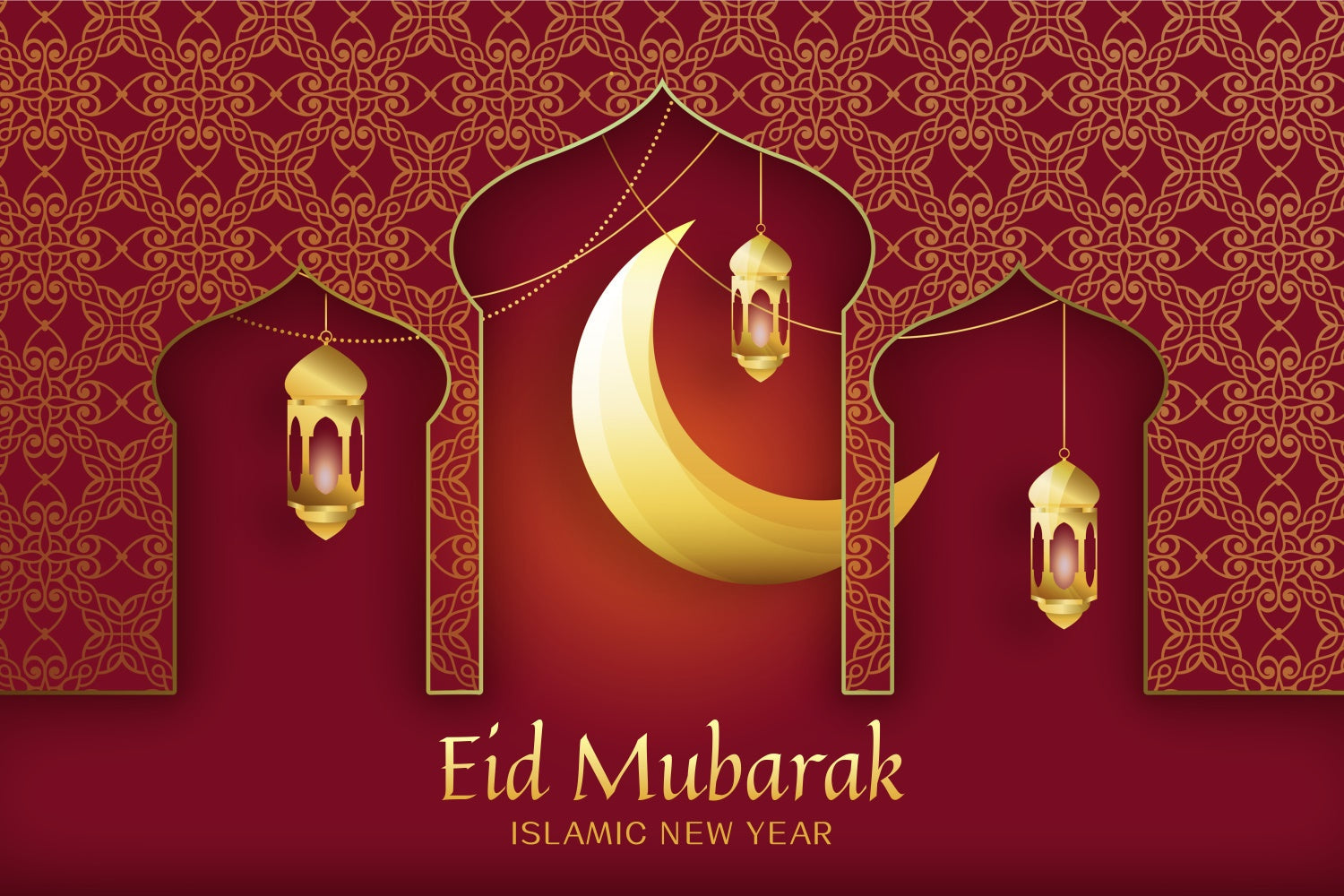 Eid Mubarak Backdrop Festliche Ramadan Hängende Laternen Backdrop XY2-74