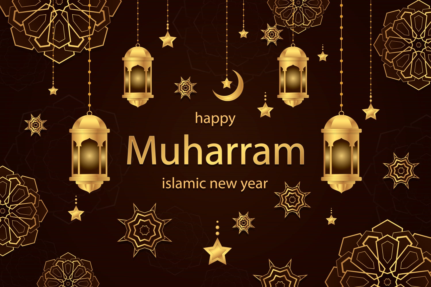 Eid Mubarak Backdrop Muharram Heilige Nacht Laternen Backdrop XY2-75