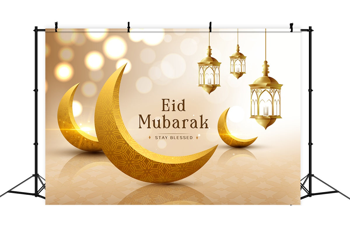 Eid Mubarak Backdrop Verschnörkelte Laterne Halbmond Backdrop XY2-80