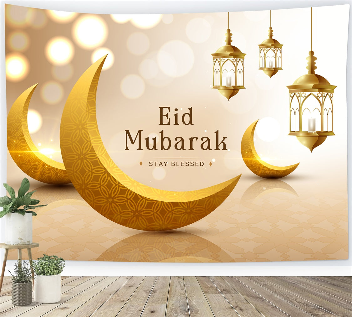 Eid Mubarak Backdrop Verschnörkelte Laterne Halbmond Backdrop XY2-80