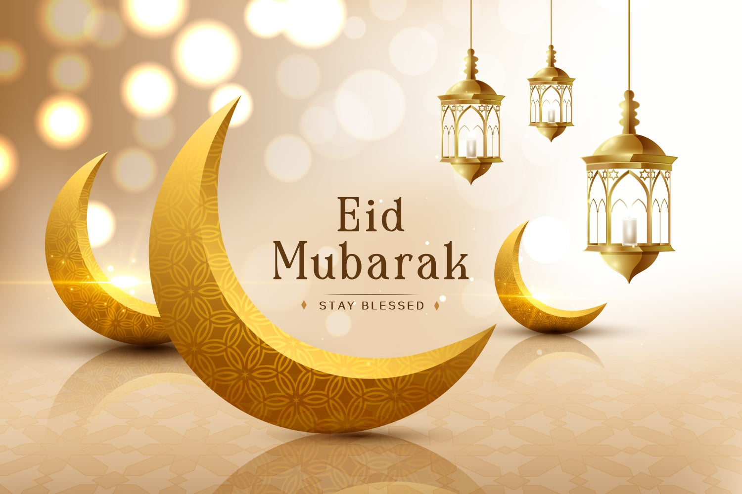 Eid Mubarak Backdrop Verschnörkelte Laterne Halbmond Backdrop XY2-80