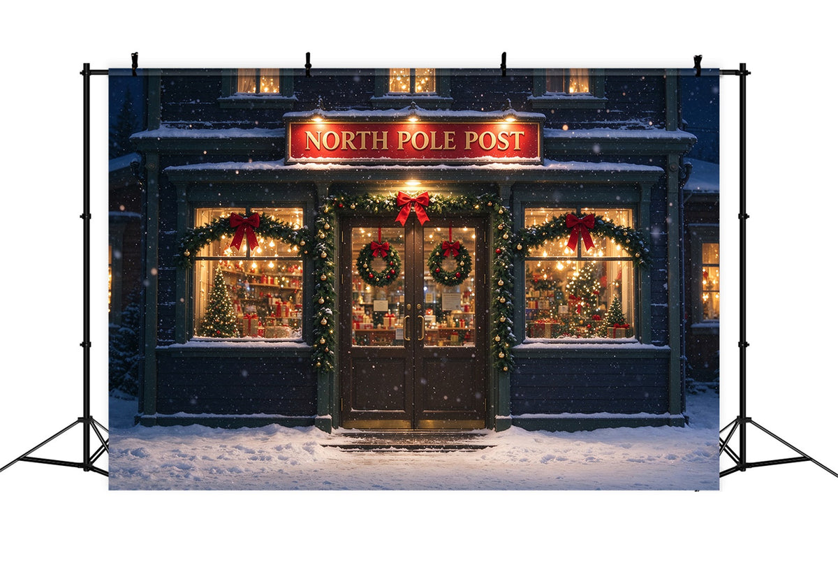 Nordpol-Fotohintergrund Verschneites Winterpostamt ZTT610-13