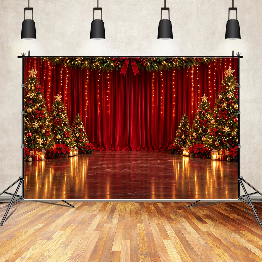 Weihnachtlicher Fotohintergrund Purpurrote Samtbühne ZTT610-19