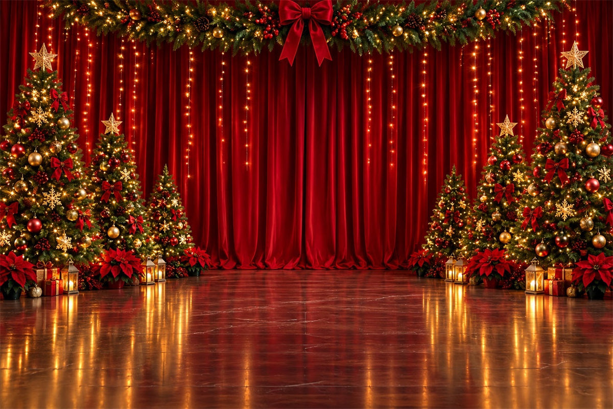 Weihnachtlicher Fotohintergrund Purpurrote Samtbühne ZTT610-19