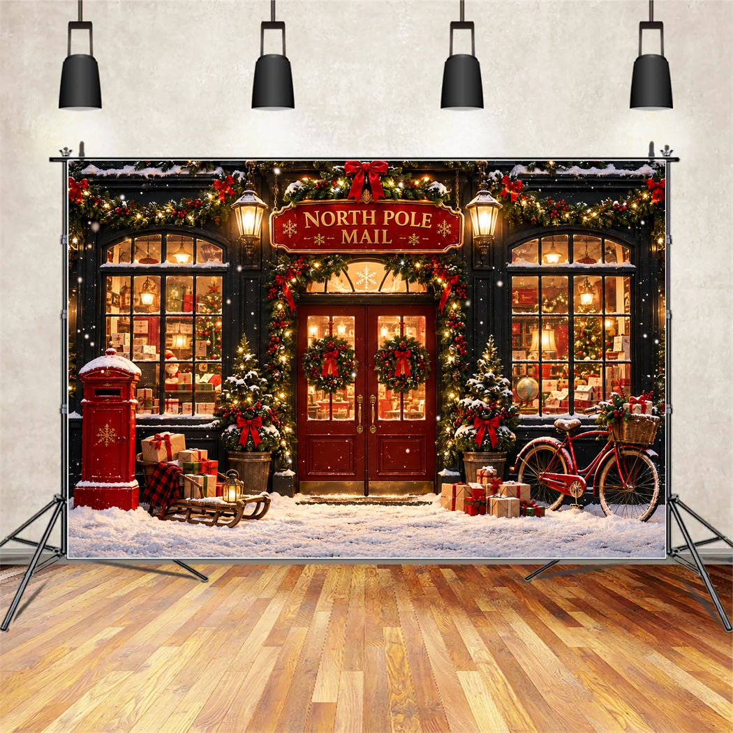 Nordpol-Fotohintergrund Winterliche Schneepoststation ZTT610-43