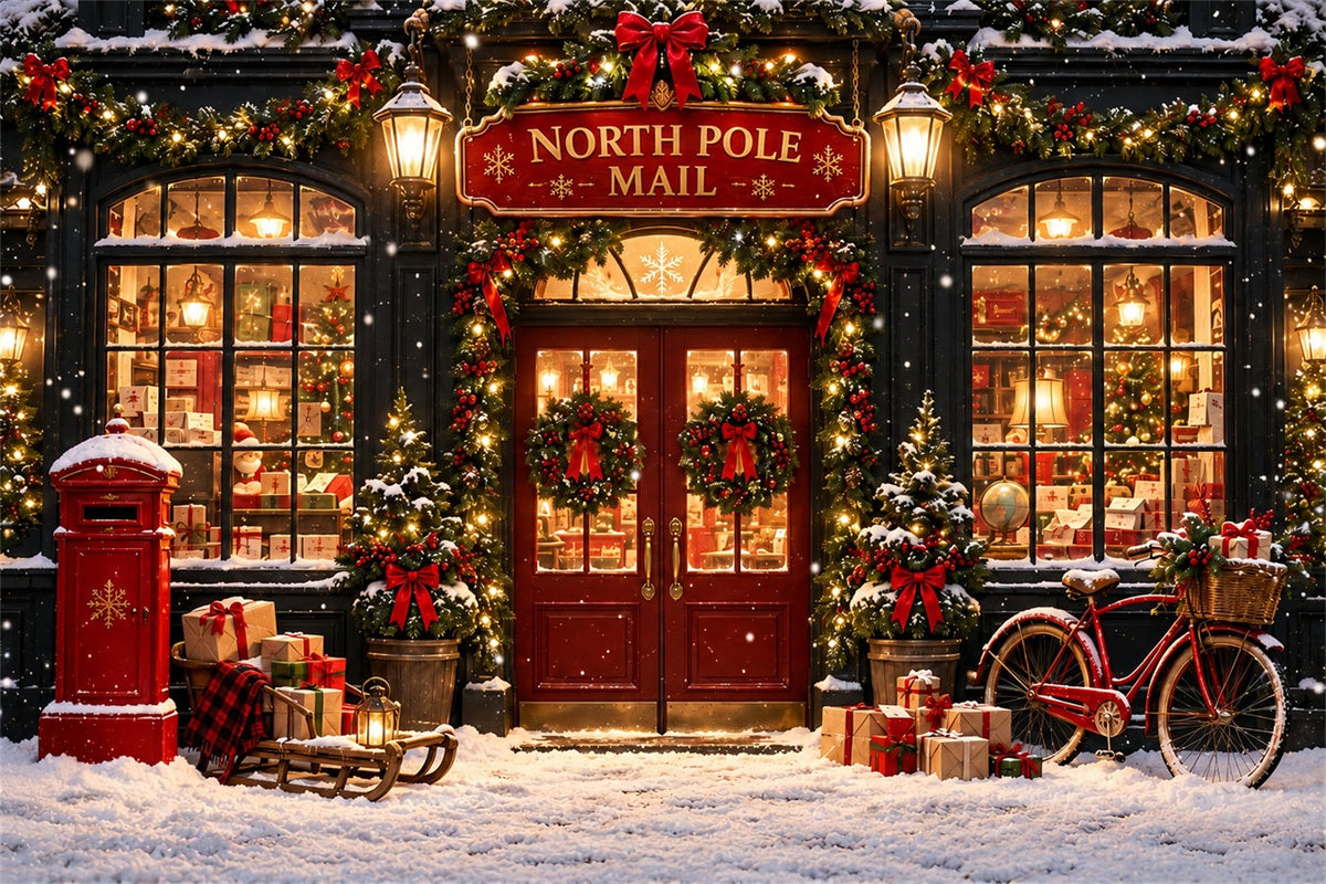 Nordpol-Fotohintergrund Winterliche Schneepoststation ZTT610-43