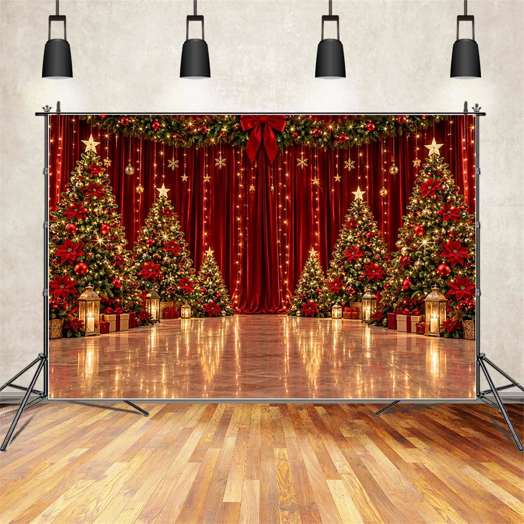 Weihnachtlicher Hintergrund Prächtige Rote Samtbühne ZTT610-49
