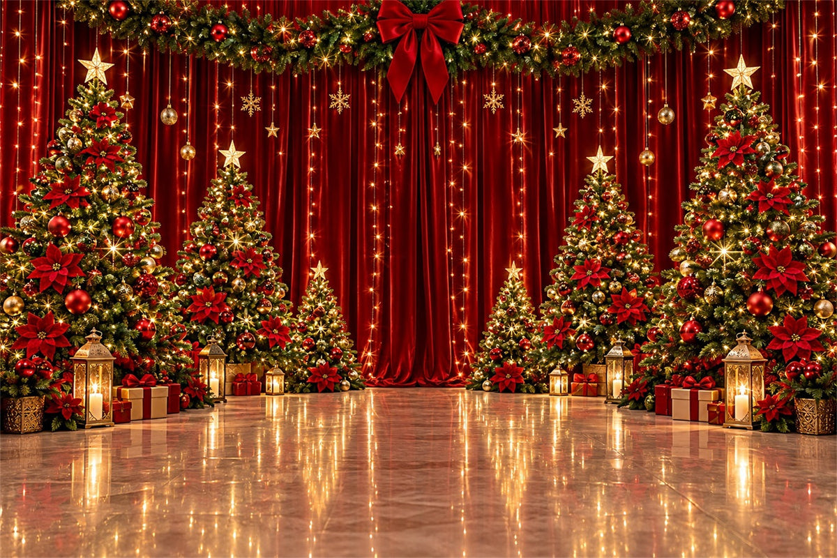 Weihnachtlicher Hintergrund Prächtige Rote Samtbühne ZTT610-49