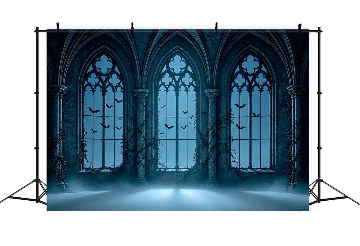 Vampir-Hintergrund Neblige Gotische Bogenfenster Halloween-Party-Fotohintergrund-Ideen ZTT67-59