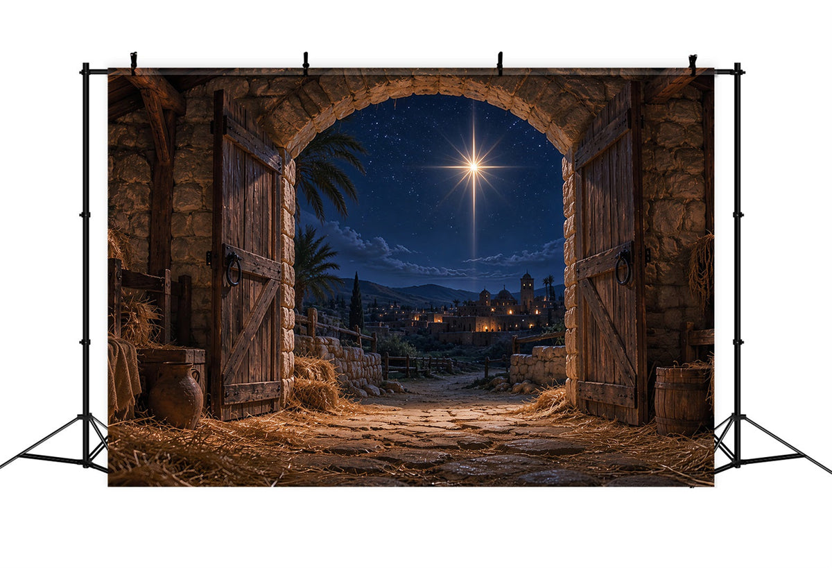 Bethlehem Hintergrund Bethlehemstern Stall Nacht Krippe ZTT69-59