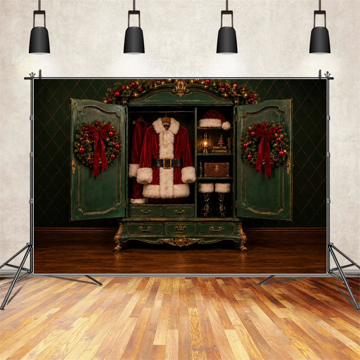 Santa Fotohintergrund Santa Anzug Garderobe Nordpol ZTT69-62