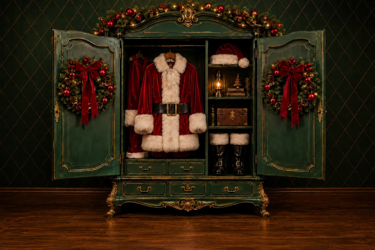 Santa Fotohintergrund Santa Anzug Garderobe Nordpol ZTT69-62