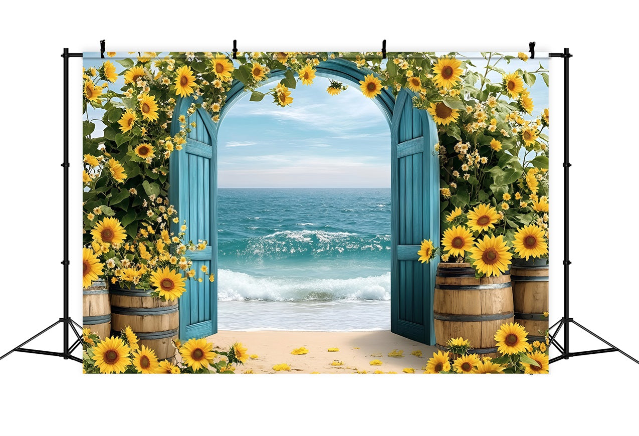 Sonnenblume Fotohintergrund Strandbogen Sommerhintergrund ZXY3-17