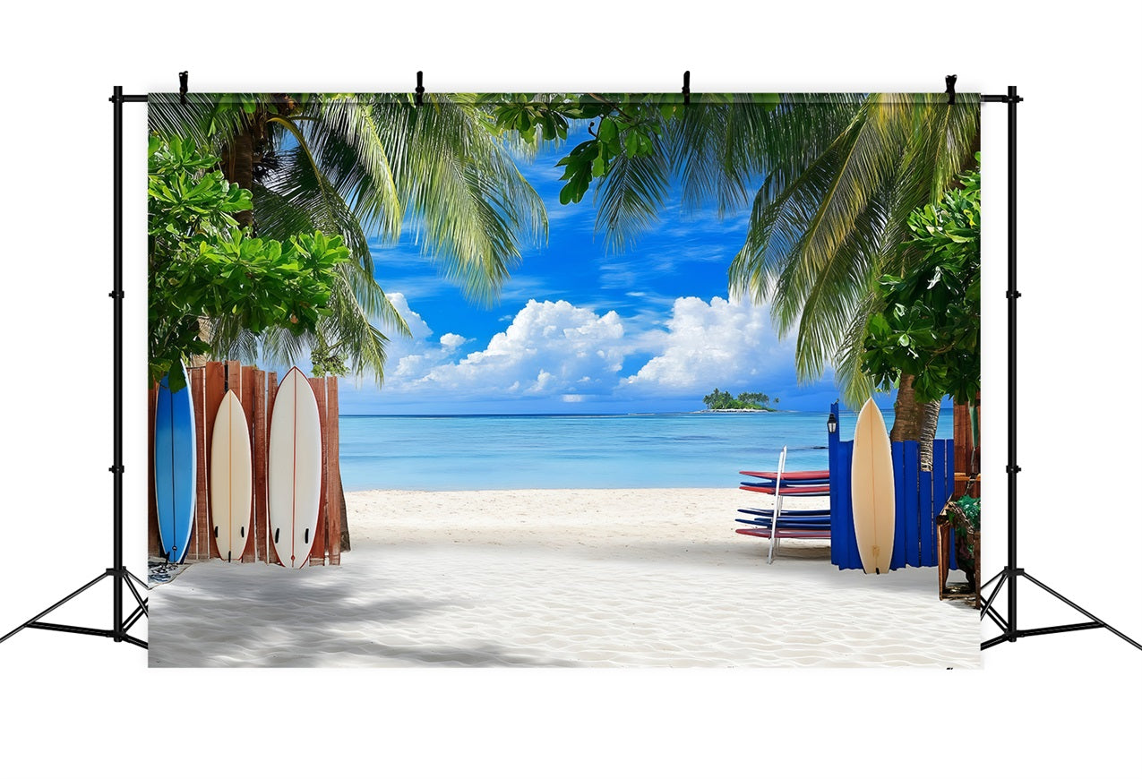 Strand Fotohintergrund Tropische Surfbretter Sommerhintergrund ZXY3-23