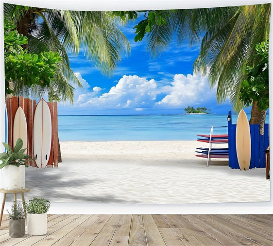Strand Fotohintergrund Tropische Surfbretter Sommerhintergrund ZXY3-23