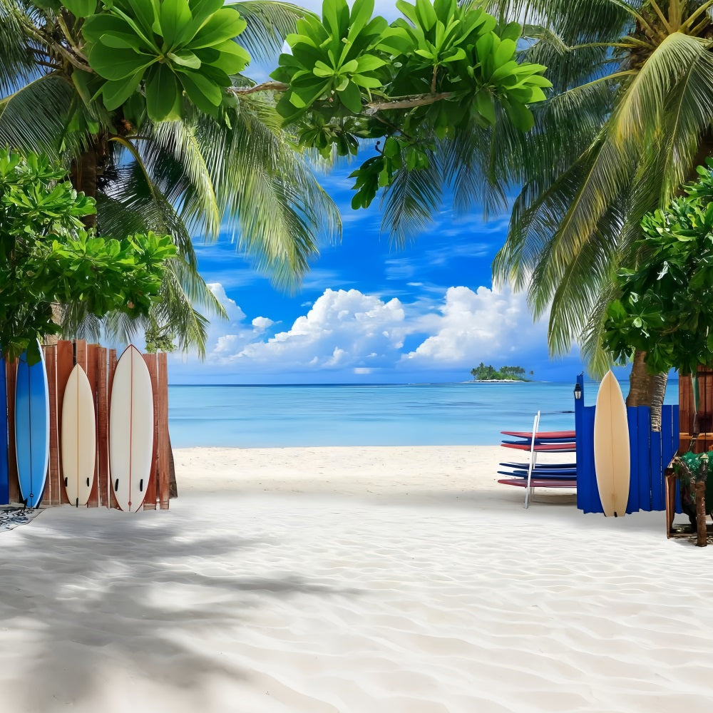 Strand Fotohintergrund Tropische Surfbretter Sommerhintergrund ZXY3-23