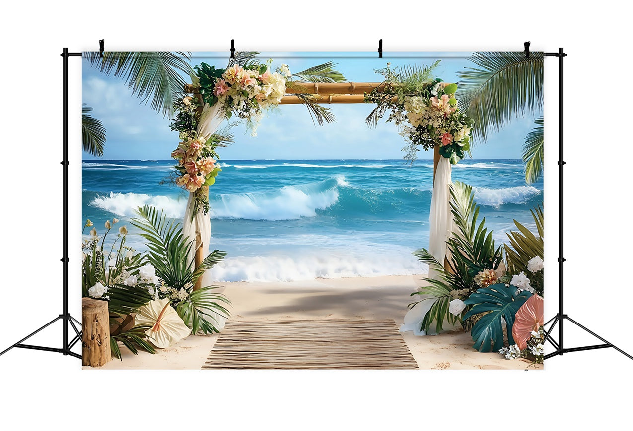 Tropical Backdrops Hochzeit Ozean Sommer Hintergrund ZXY3-26