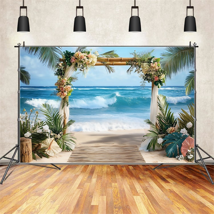 Tropical Backdrops Hochzeit Ozean Sommer Hintergrund ZXY3-26
