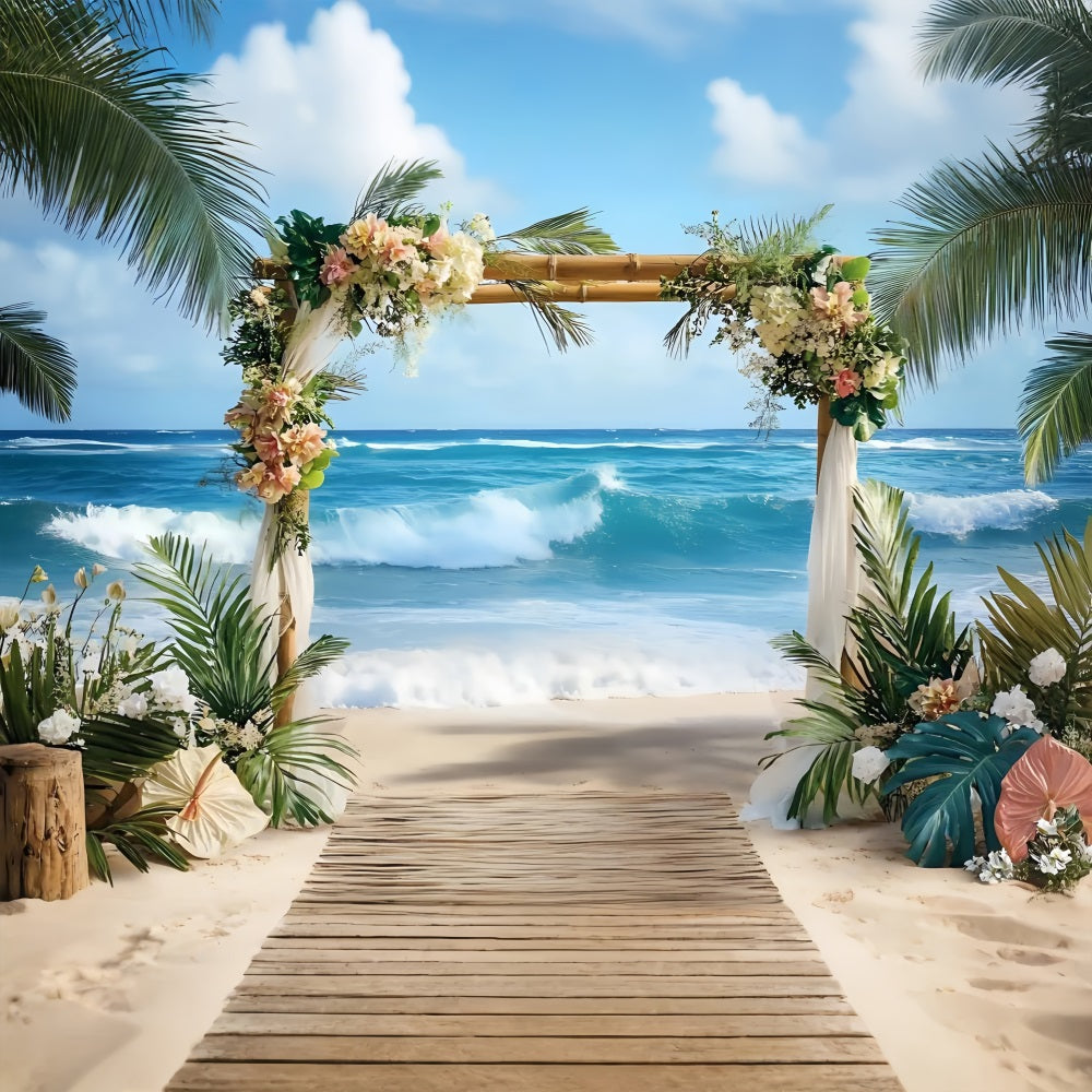 Tropical Backdrops Hochzeit Ozean Sommer Hintergrund ZXY3-26